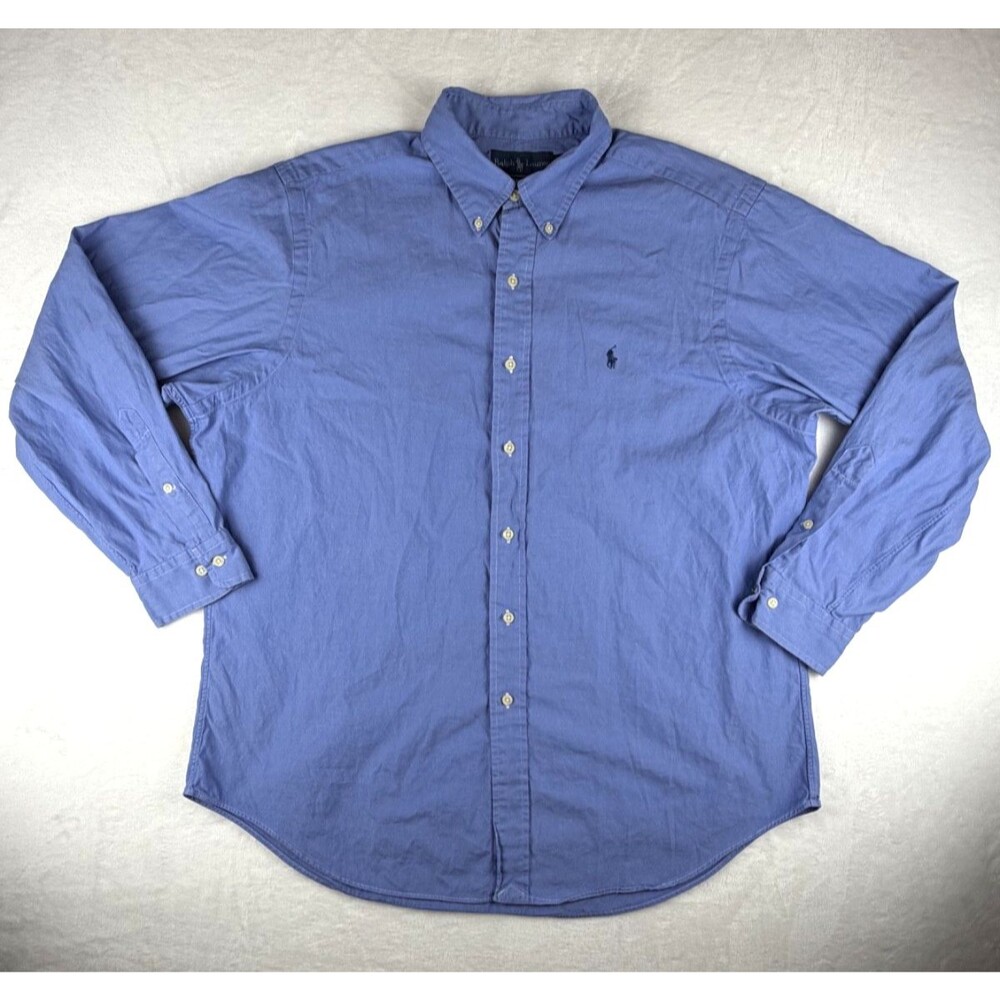 Ralph Lauren Classic Fit Oxford Shirt Men's XL 17 34/35 Blue Pony Logo